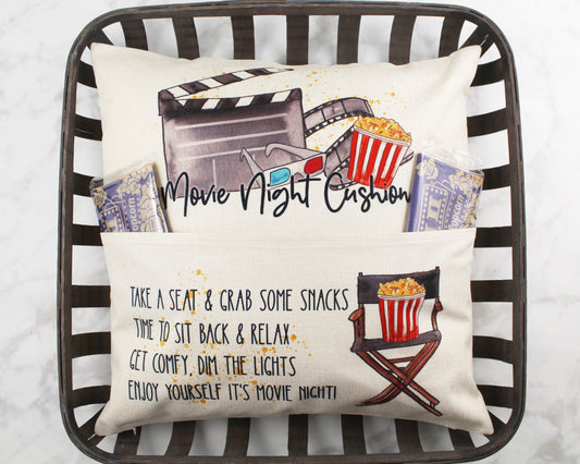 Movie Night Cushion Pocket Pillow