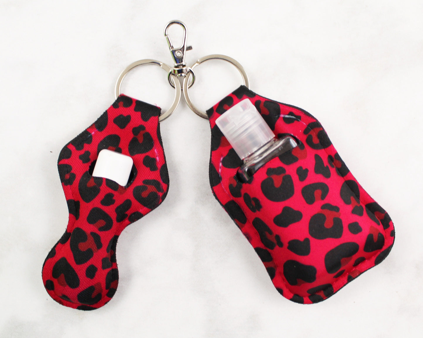 Hot Pink and Black Cheetah Hand Sanitizer and Lip Balm Holders