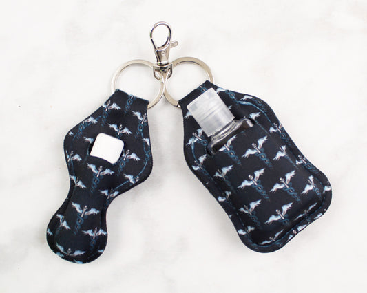 Navy Blue with Nurse's Symbol Hand Sanitizer and Lip Balm Holders