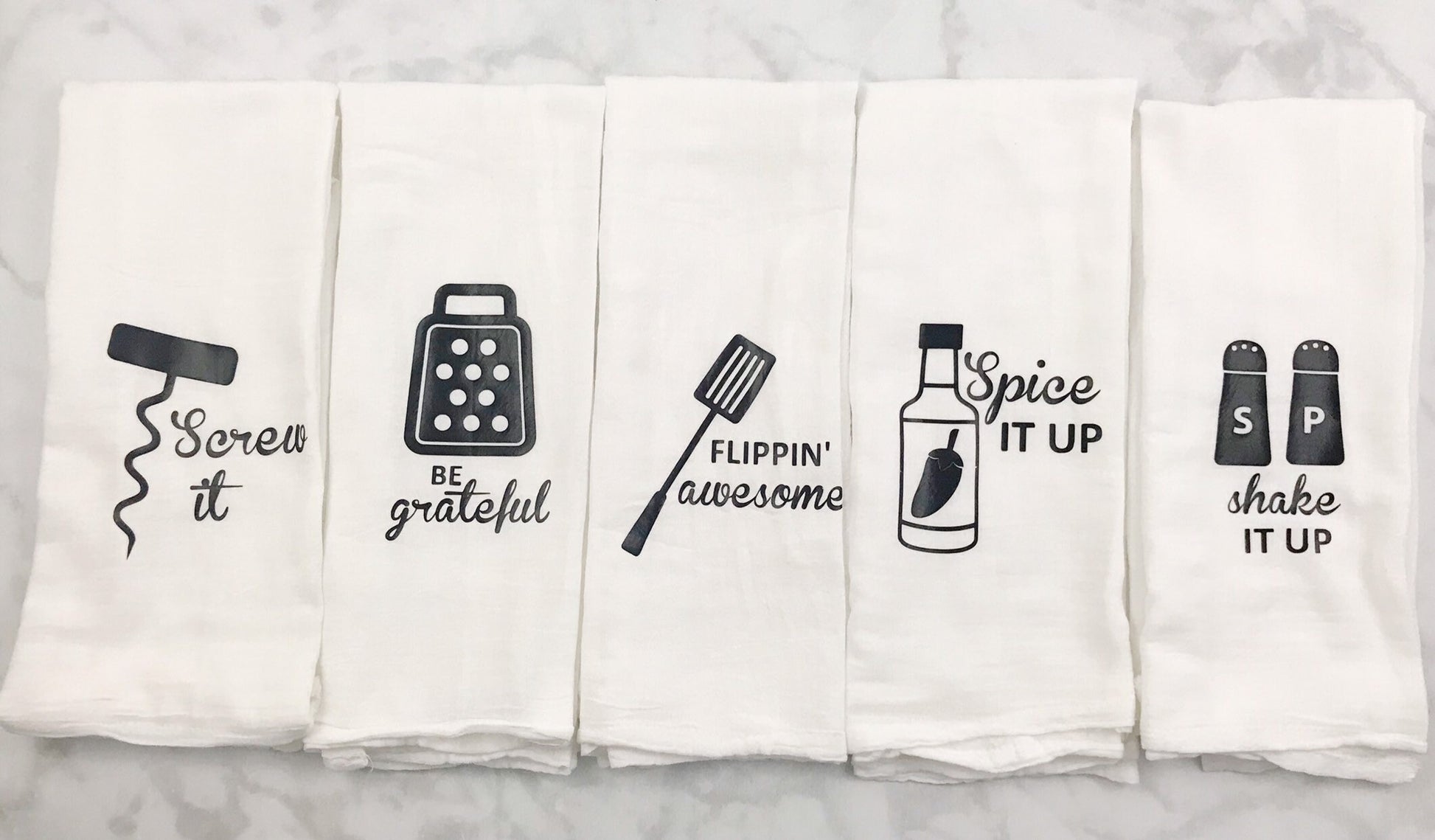 Funny Kitchen Flour Sack Towels Gift Set – Shower Them With Gifts LLC