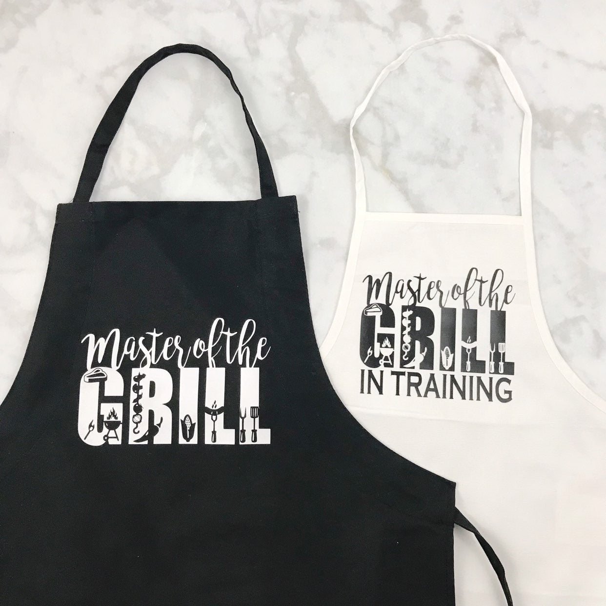 Daddy and Son Grilling Aprons