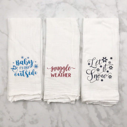 Winter Flour Sack Towels