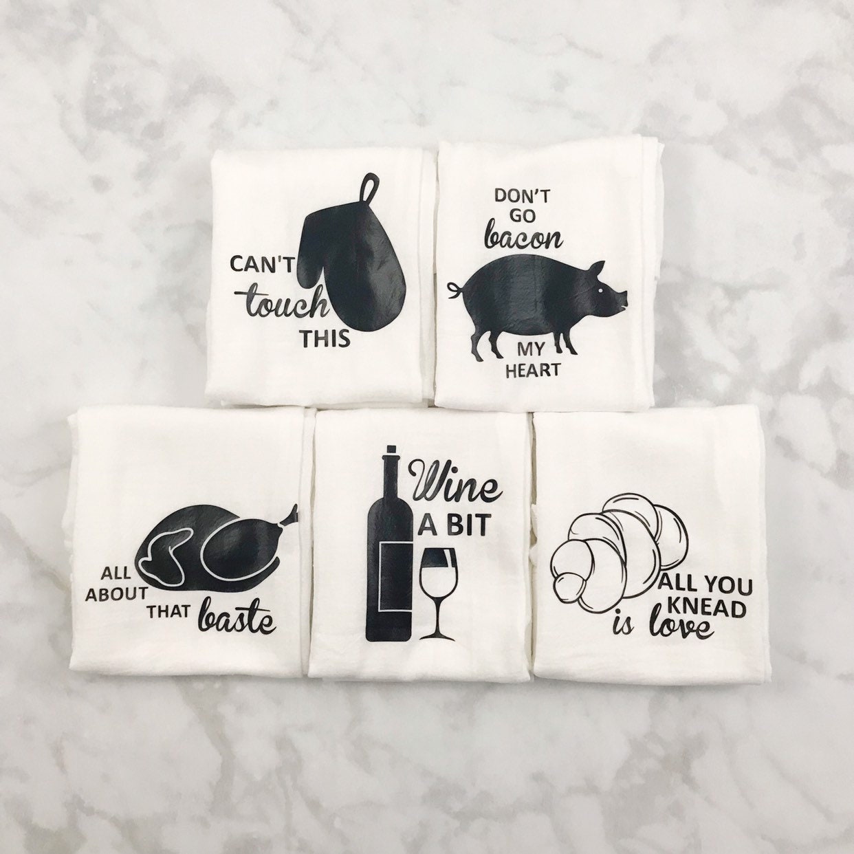 Funny Kitchen Flour Sack Towels Gift Set