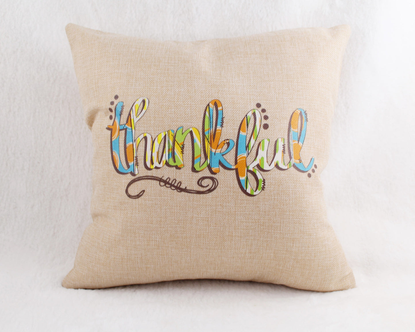 Thankful Thanksgiving Fall Throw Pillow