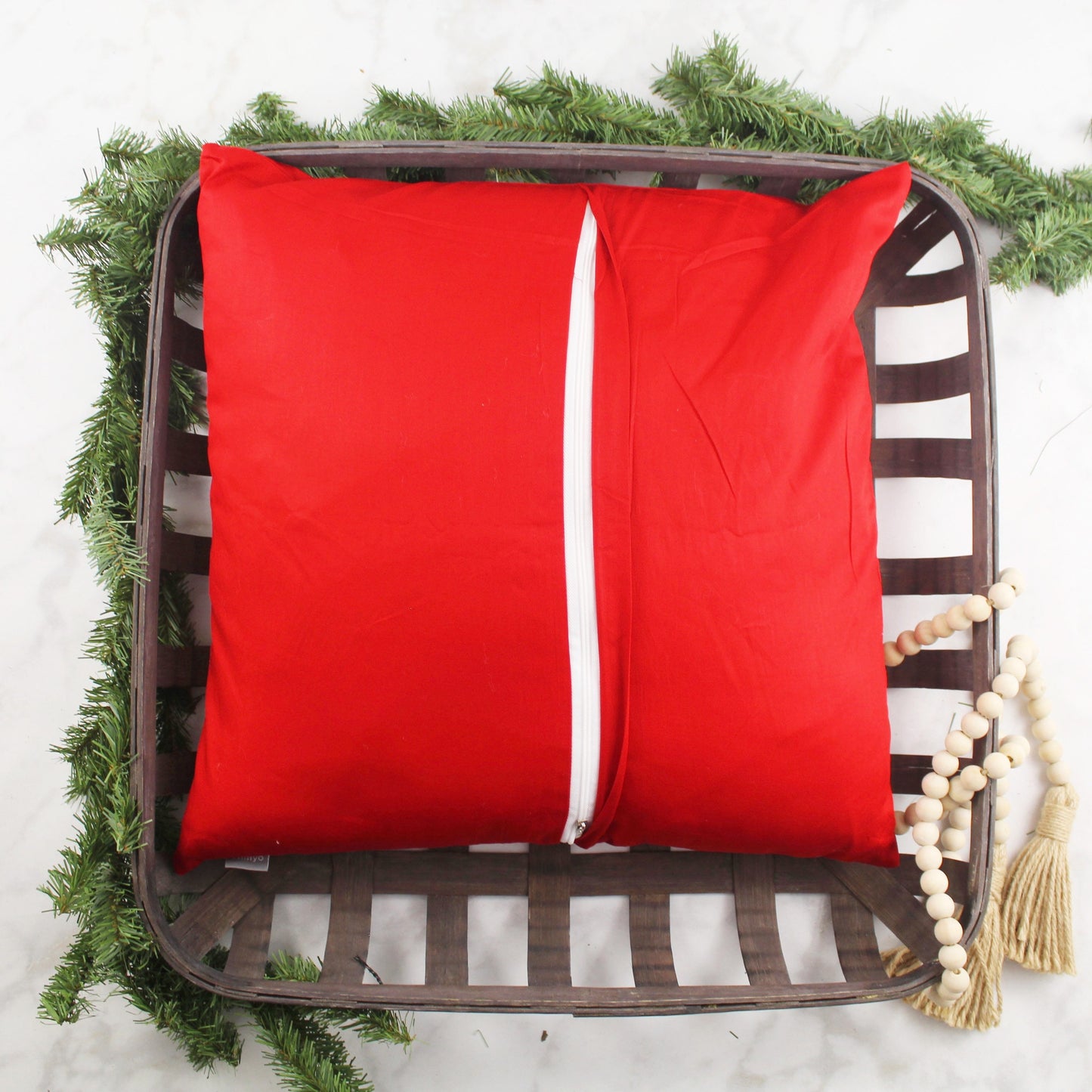 Santa  Flying Sleigh Throw Pillow