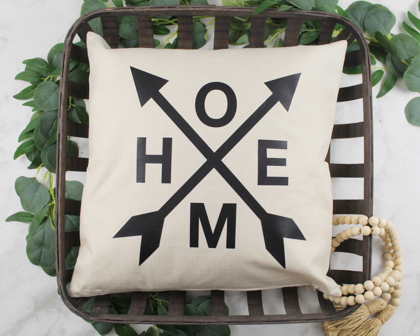 Home with Arrows Throw Pillow