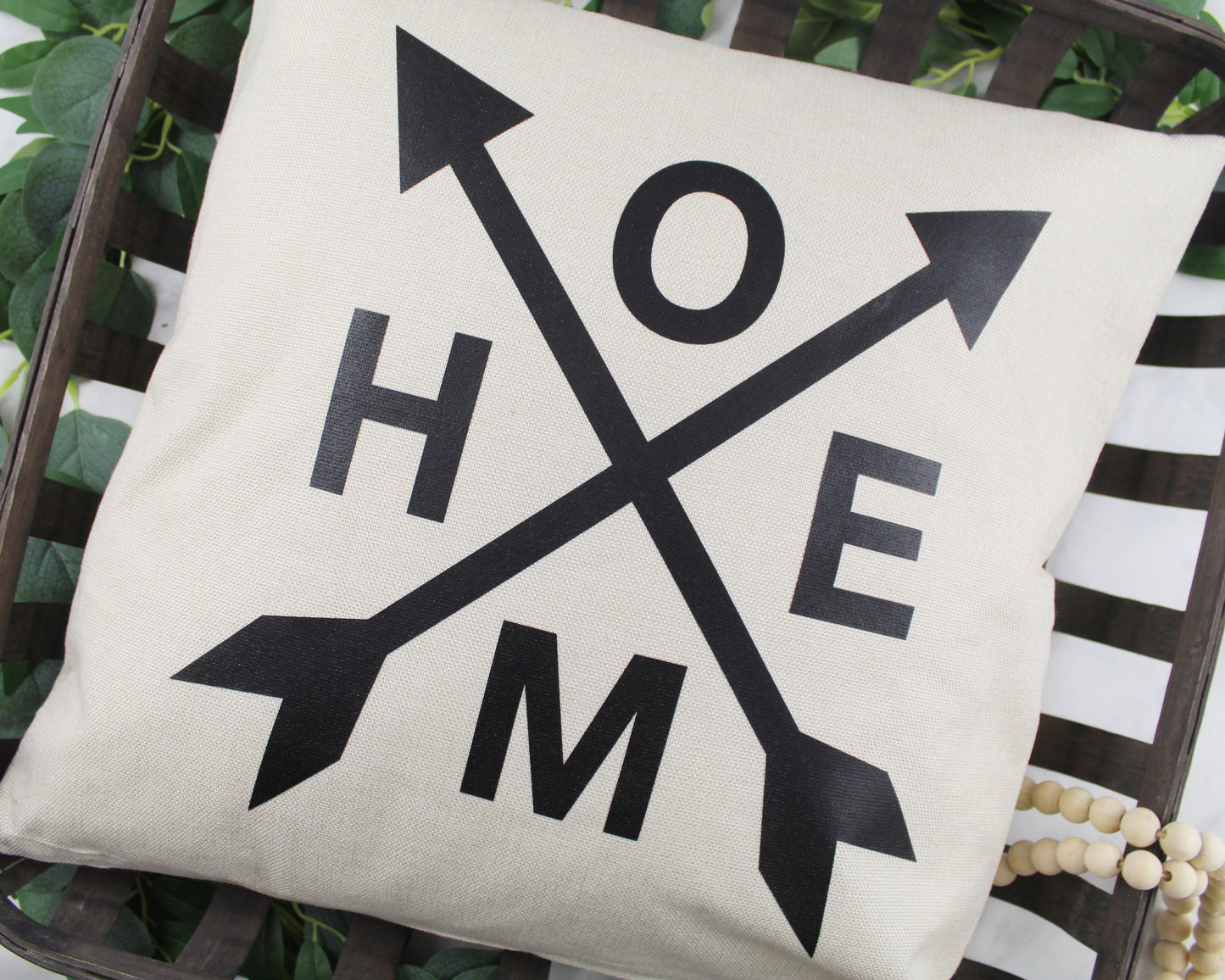 Home with Arrows Throw Pillow