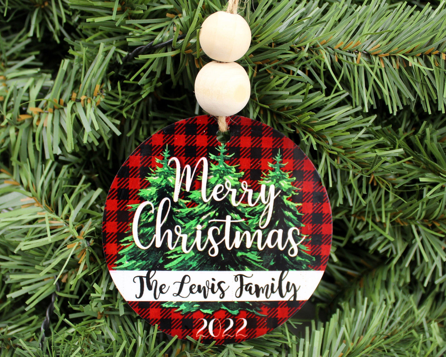 Custom Family Merry Christmas Ornament
