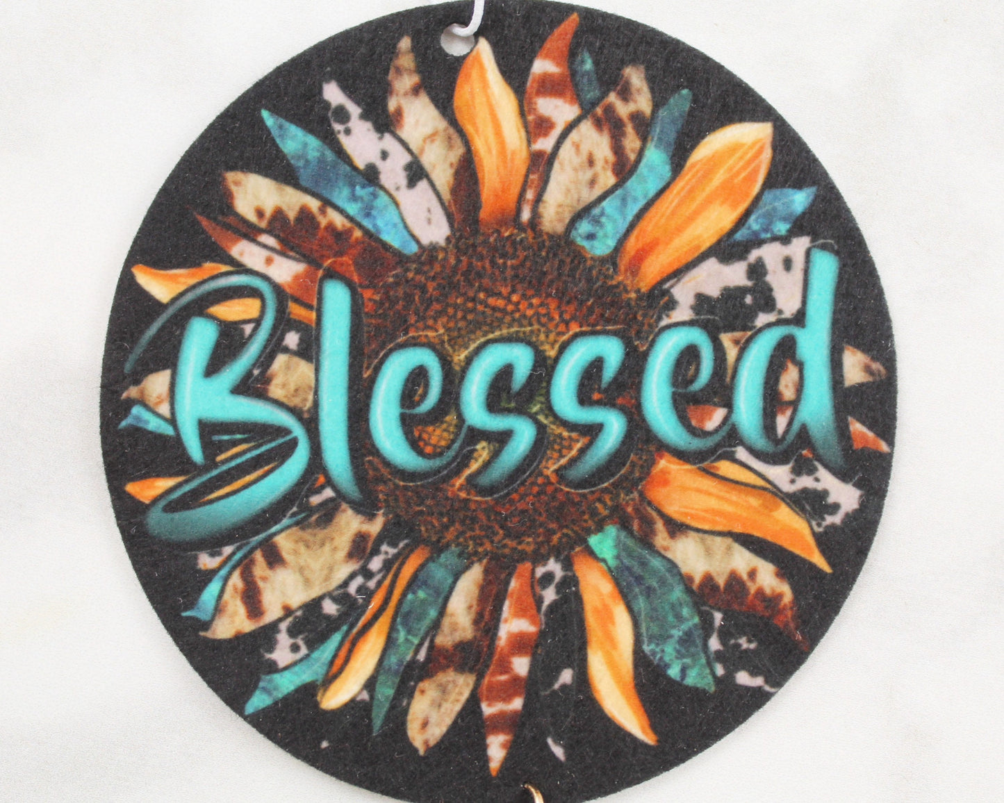 Blessed Sunflower Car Coaster and Air Freshener Gift Set