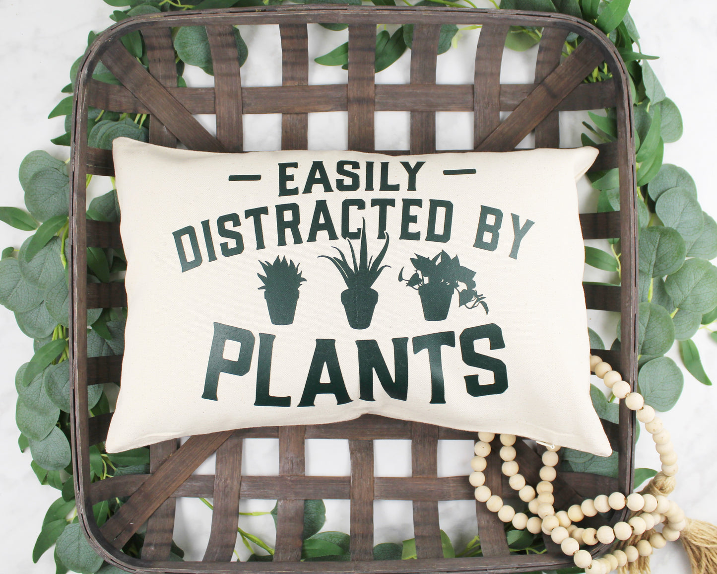 Easily Distracted by Plants Throw Pillow