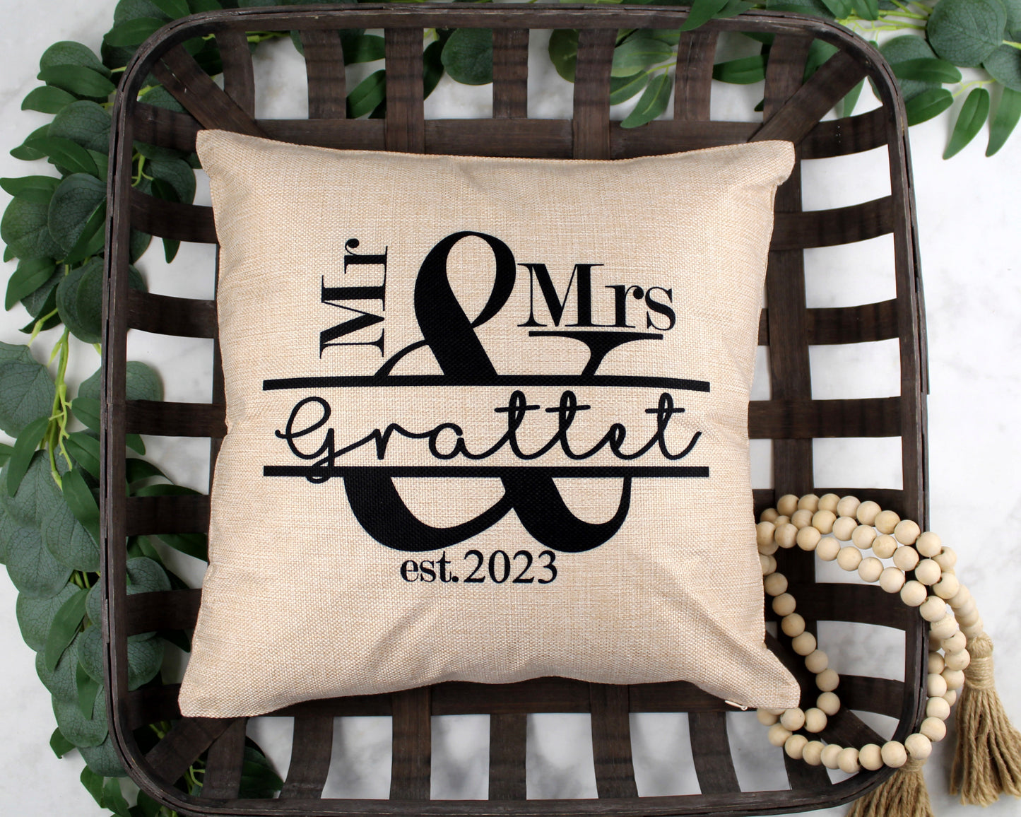 Personalized Mr. and Mrs. Throw Pillow