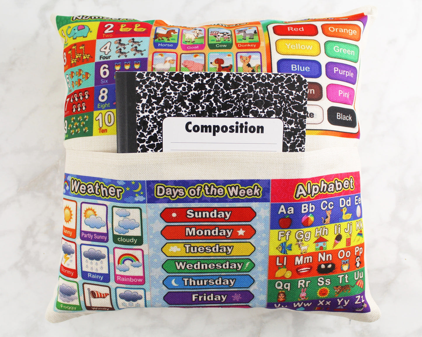 Toddler to Preschool Age Learning Pocket Pillow