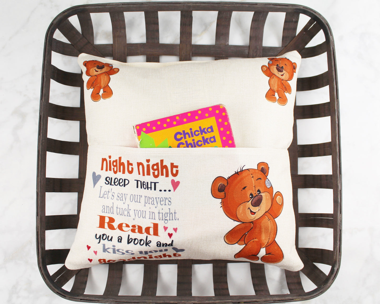 Teddy Bear Pocket Pillow