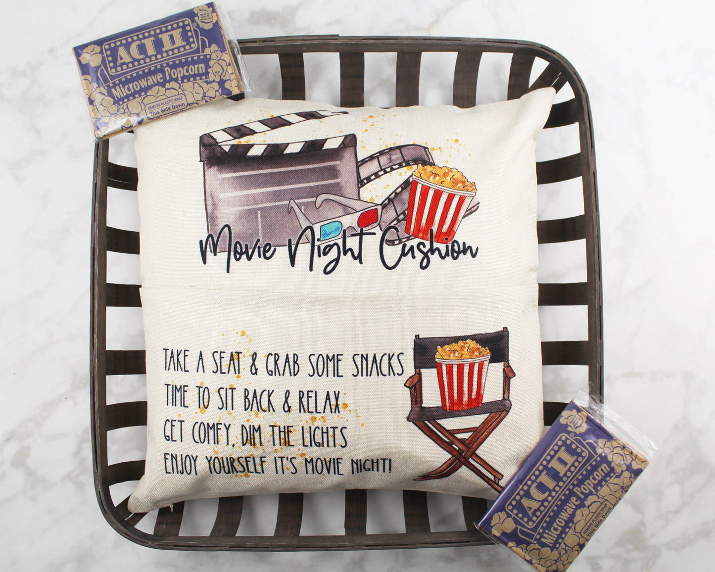 Movie Night Cushion Pocket Pillow