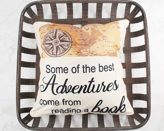 Some of the Best Adventures Come From Reading a Book Pocket Pillow
