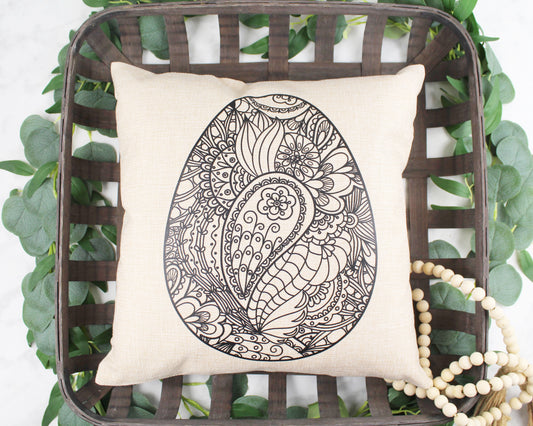 Intricate Easter Egg Throw Pillow