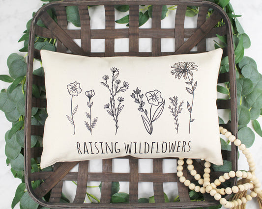 Raising Wildflowers Throw Pillow