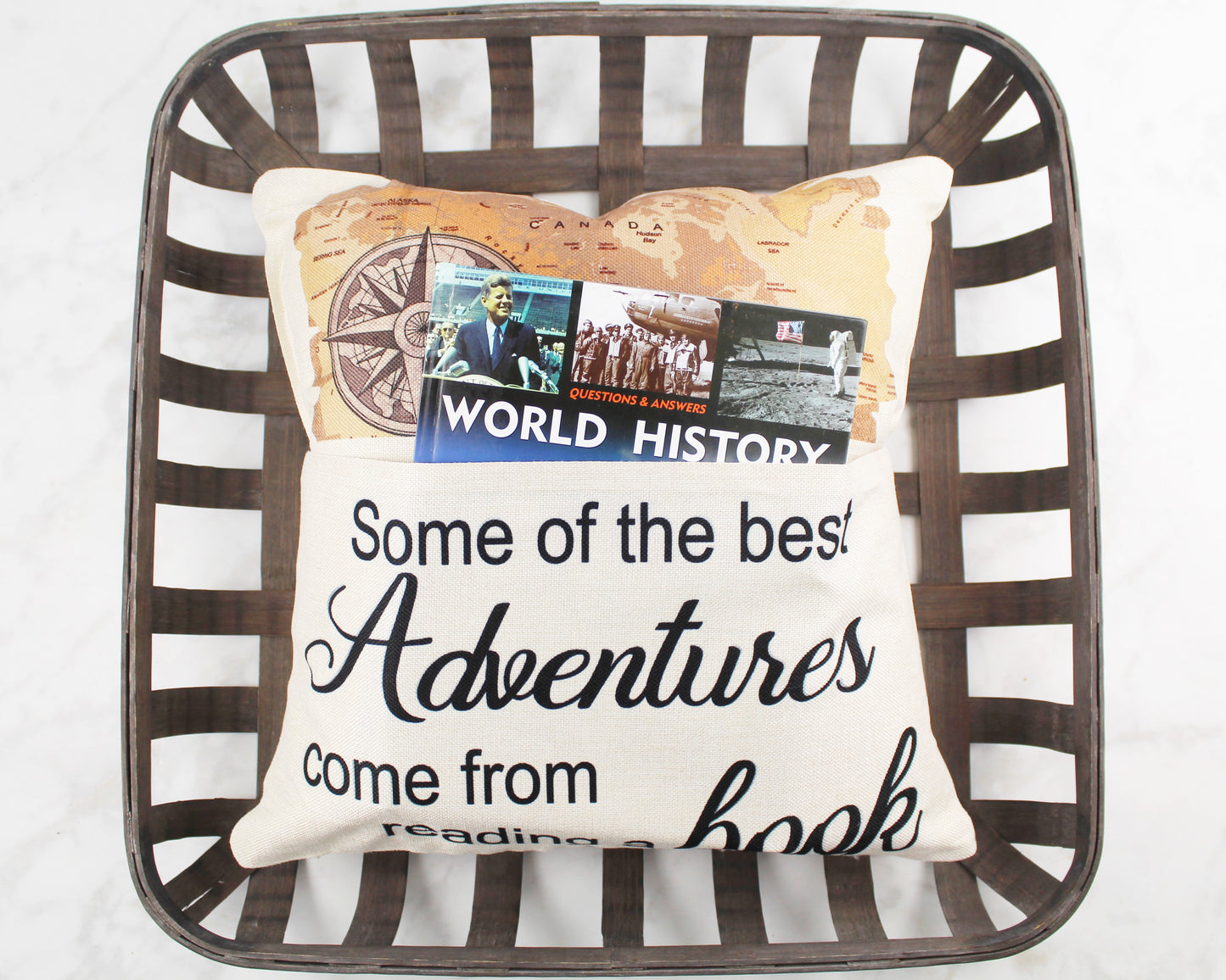 Some of the Best Adventures Come From Reading a Book Pocket Pillow